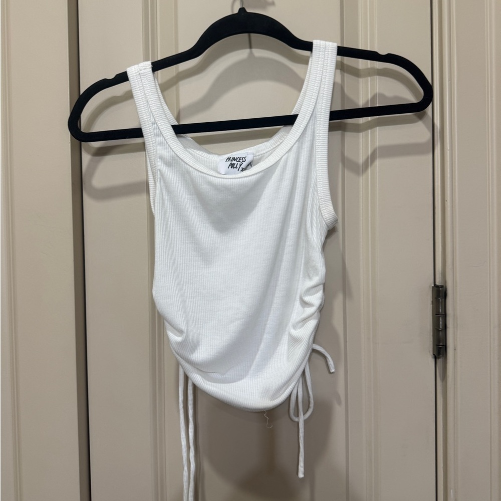 Princess Polly White Ruched Crop Top